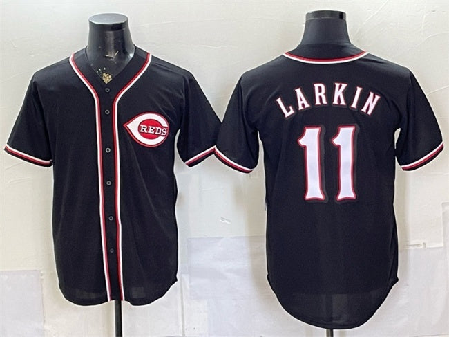 Cincinnati Reds #11 Barry Larkin 2026 Fashion Replica Black Out Stitched Jersey