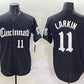 Cincinnati Reds #11 Barry Larkin Black 'Gothic Queen City Edition' Vapor Premier Limited Stitched Baseball Jersey