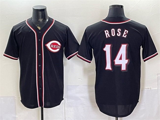 Cincinnati Reds #14 Pete Rose 2026 Fashion Replica Black Out Stitched Jersey