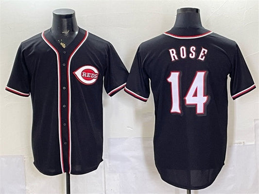 Cincinnati Reds #14 Pete Rose 2026 Fashion Replica Black Out Stitched Jersey