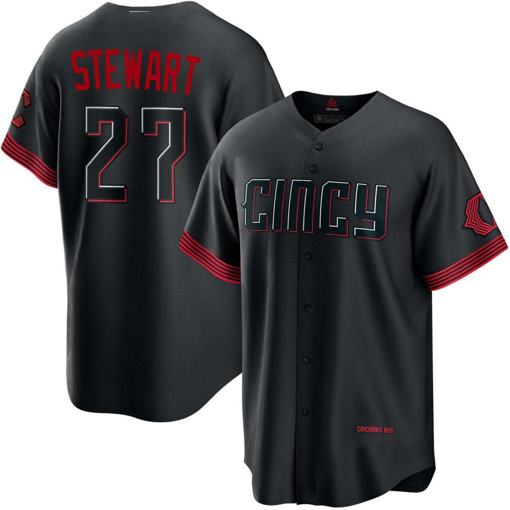 Cincinnati Reds #27 Sal Stewart Black 2026 City Connect Limited Stitched Baseball Jersey