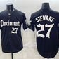Cincinnati Reds #27 Sal Stewart Black 'Gothic Queen City Edition' Vapor Premier Limited Stitched Jersey