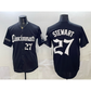 Cincinnati Reds #27 Sal Stewart Black 'Gothic Queen City Edition' Vapor Premier Limited Stitched Baseball Jersey