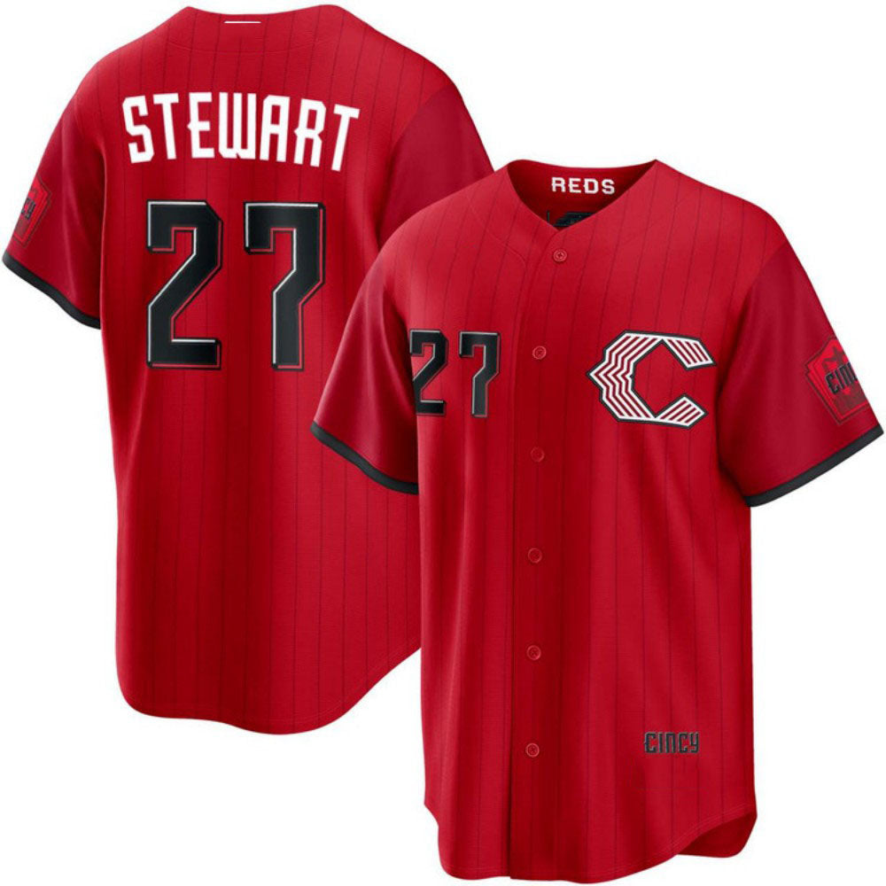 Cincinnati Reds #27 Sal Stewart Red Alternate Stitched Baseball Jersey