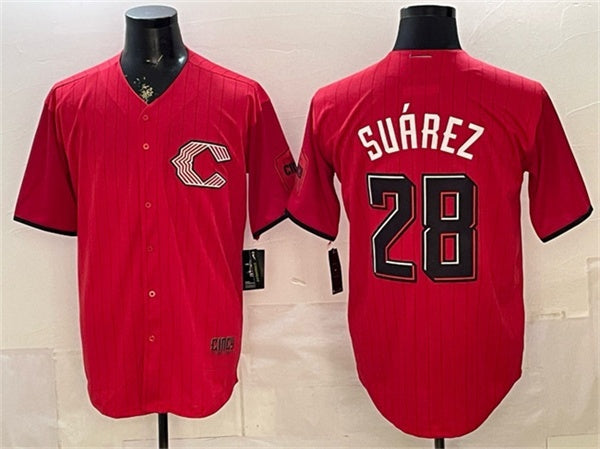 Cincinnati Reds #28 Eugenio Su¨¢rez Red 2026 City Connect Stadium Stitched Jersey