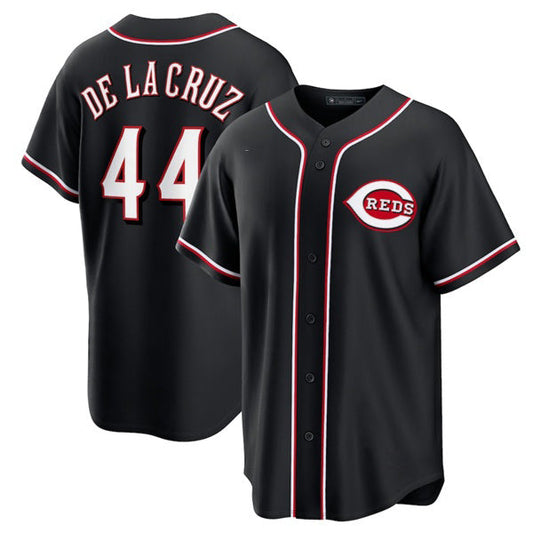Cincinnati Reds #44 Elly De La Cruz Black Out Stitched Baseball Jersey