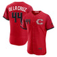 Cincinnati Reds #44 Elly De La Cruz Red 2026 City Connect Authentic Sponsor Patch Stitched Baseball Jersey