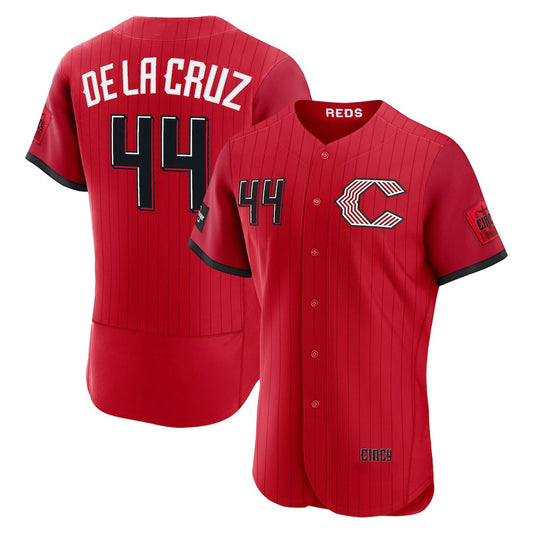 Cincinnati Reds #44 Elly De La Cruz Red 2026 City Connect Authentic Sponsor Patch Stitched Baseball Jersey