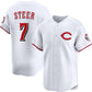 Cincinnati Reds #7 Spencer Steer White 2025 Home Limited Stitched Baseball Jersey