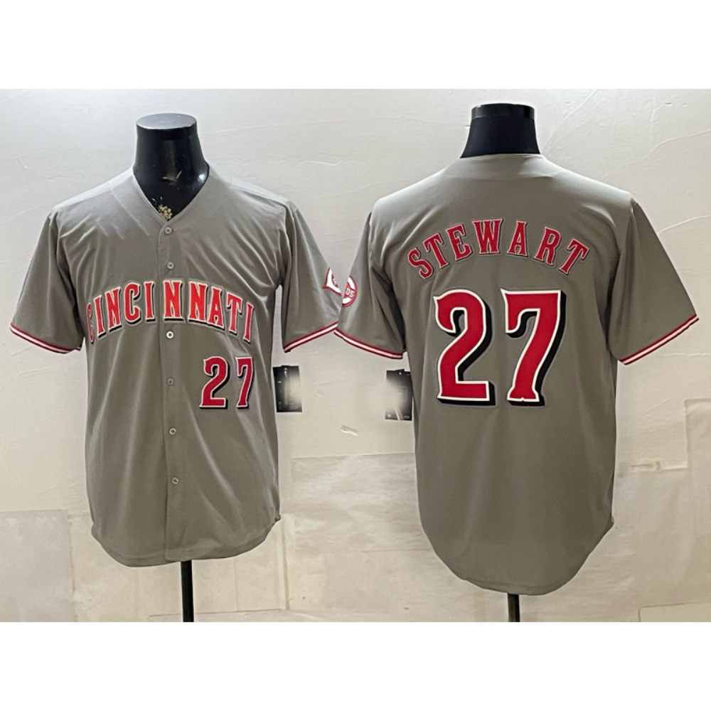 Cincinnati Reds #27 Sal Stewart Gray Limited Stitched Baseball Jersey