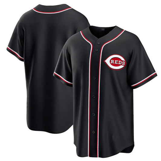 Cincinnati Reds Blank Black Out Stitched Baseball Jersey