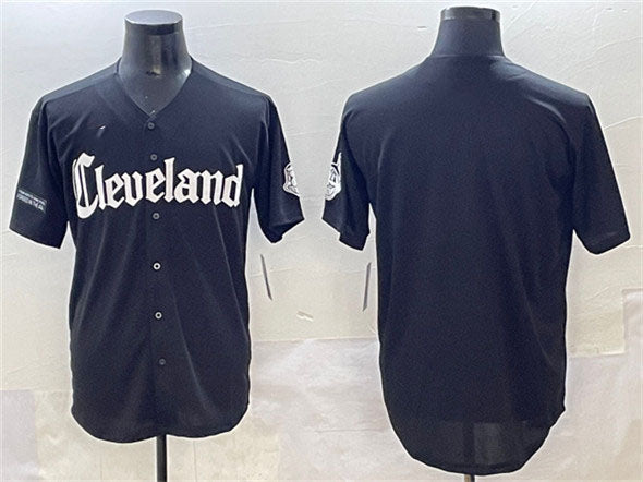 Cleveland Guardians Blank Black Gothic Vapor Premier Limited Stitched Baseball Jersey