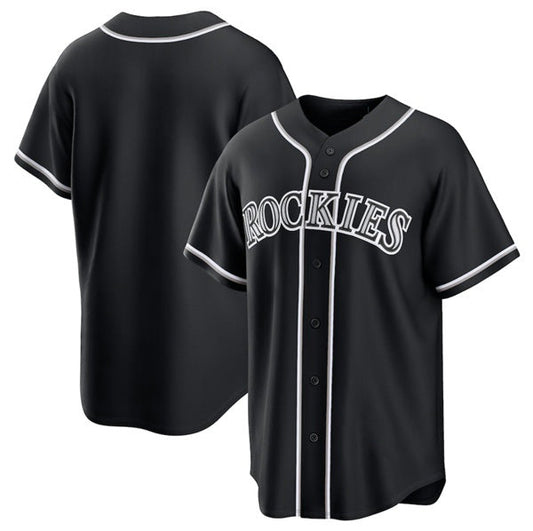 Colorado Rockies Blank Black Out Stitched Baseball Jersey