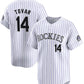 Colorado Rockies #14 Ezequiel Tovar White Cool Base Stitched Baseball Jersey