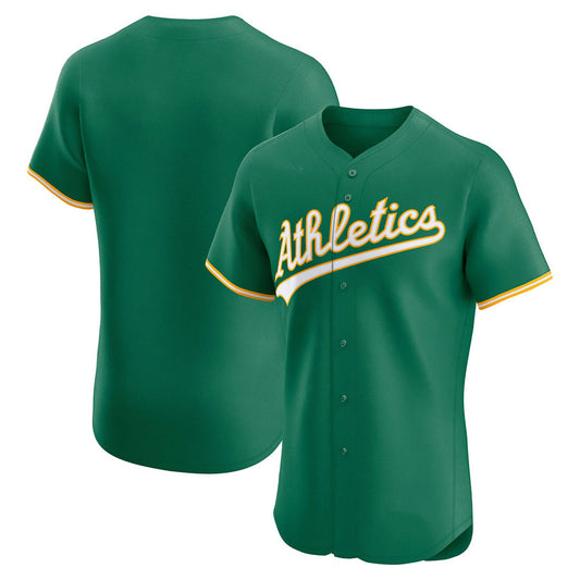 Custom Athletics Kelly Green Alternate Authentic Baseball Jeresey