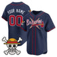 Custom Atlanta Braves x One Piece Navy Vapor Premier Limited Jersey - Stitched Baseball Jersey