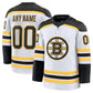 Custom B.Bruins Fanatics Away Premium Jersey - White Stitched American Hockey Jerseys