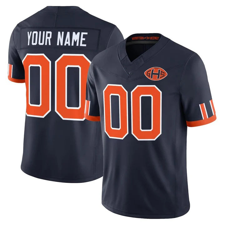 Custom C.Bears Navy Rivalries Jersey - All Stitched Football Jersey
