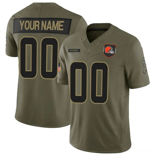 Custom C.Browns Active Player Olive 2025 F.U.S.E. Salute to Service Limited Stitched Football Jersey