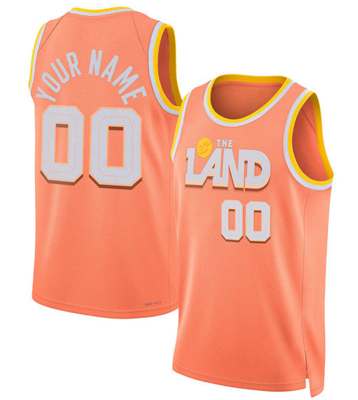 Custom C.Cavaliers Active Player Orange 2025-26 City Edition Swingman Stitched Basketball Jersey