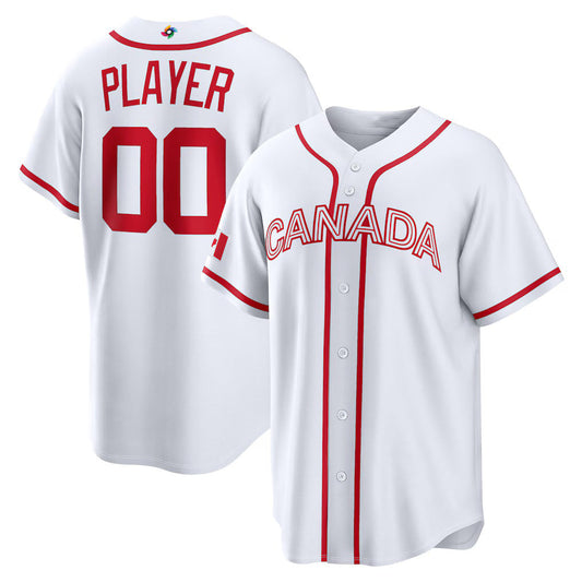 Custom Canada Baseball 2026 World Baseball Classic Home Pick-A-Player Jersey - White Baseball Jersey Puhics