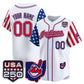 Custom Cleveland Indians White America 250 Edition Vapor Premier Limited Jersey - All Stitched Baseball Jersey
