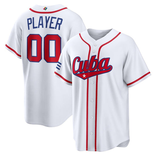 Custom Cuba Baseball 2026 World Baseball Classic Home Pick-A-Player Jersey - White Baseball Jersey Puhics