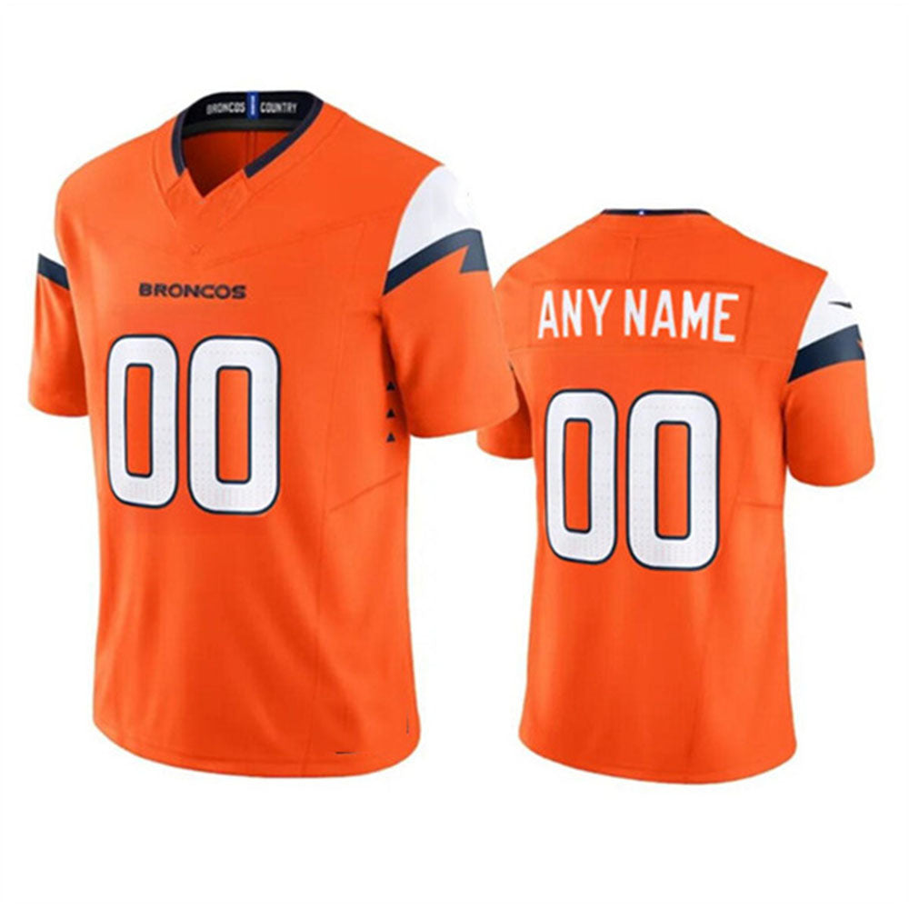 Custom D.Broncos Orange Vapor F.U.S.E. Limited Stitched Football Jersey