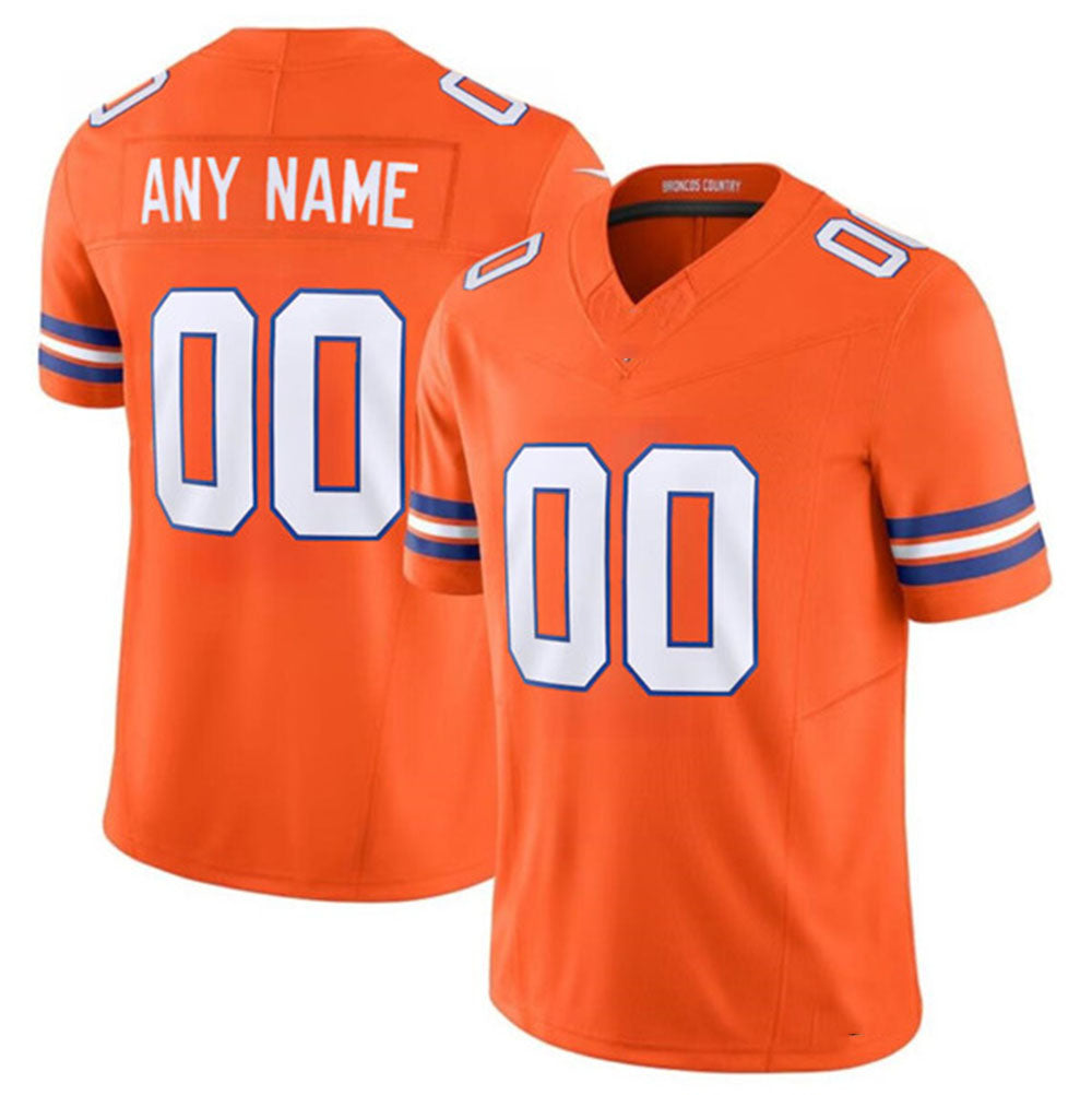 Custom D.Broncos Orange Vapor F.U.S.E. Limited Throwback Stitched Football Jersey