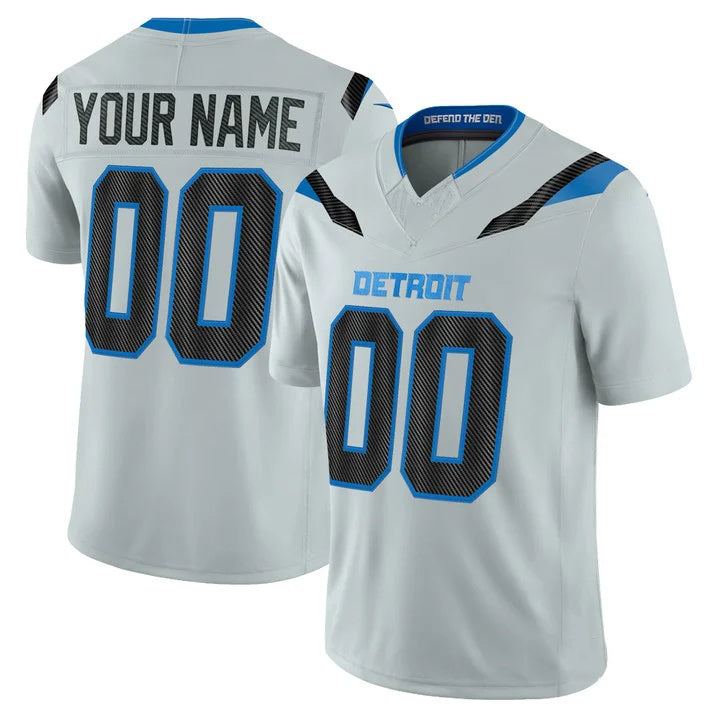 Custom D.Lions Silver 2026 Rivalries Vapor Limited Jersey - All Stitched Football Jersey
