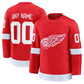 Custom D.Red Wings Fanatics Home Premium Jersey - Red Stitched American Hockey Jerseys