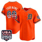 Custom Detroit Tigers Orange USA 250 Fourth of July Vapor Premier Limited Jersey ¨C All Stitched Baseball Jersey