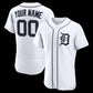 Custom Detroit Tigers White Home Authentic Stitched Baseball Jersey
