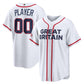 Custom Great Britain Baseball 2026 World Baseball Classic Home Pick-A-Player Jersey - White Jersey - White Baseball Jersey Puhics