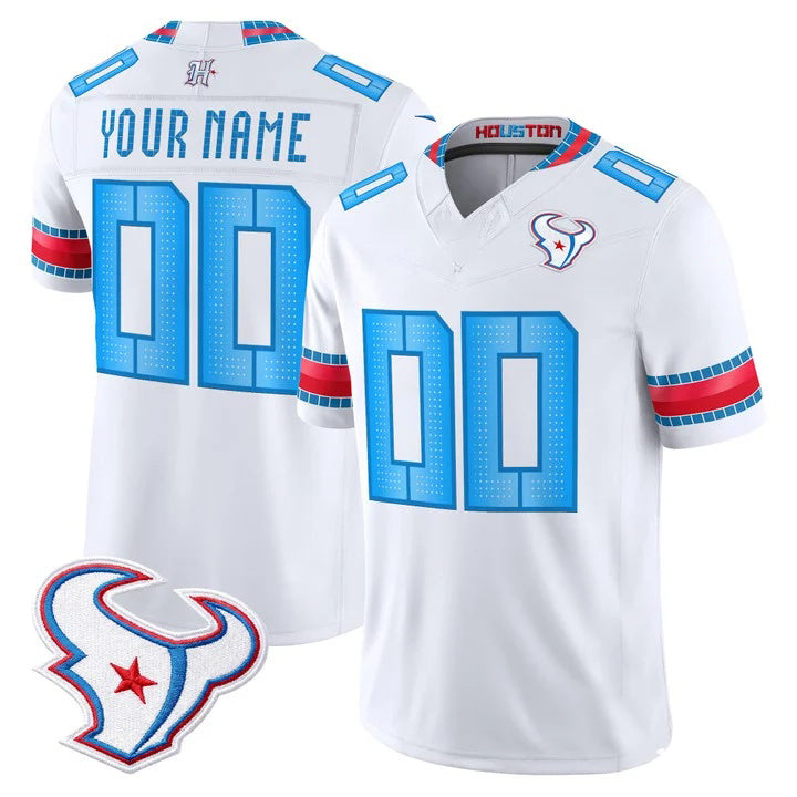 Custom H.Texans White 2026 Rivalries Vapor Limited Jersey - All Stitched Football Jersey