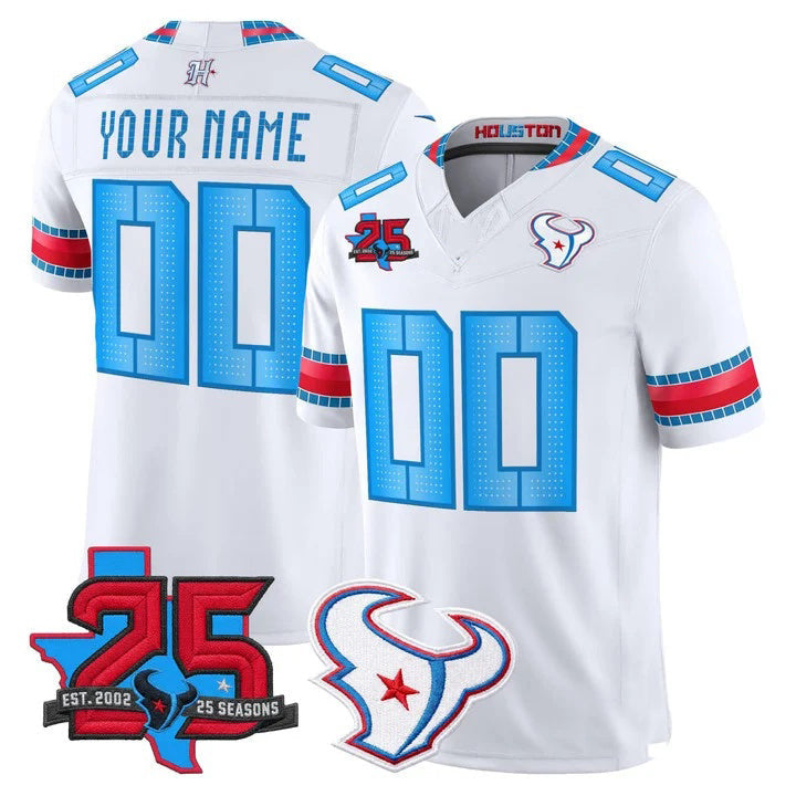 Custom H.Texans White Rivalries Jersey - All Stitched Football Jersey