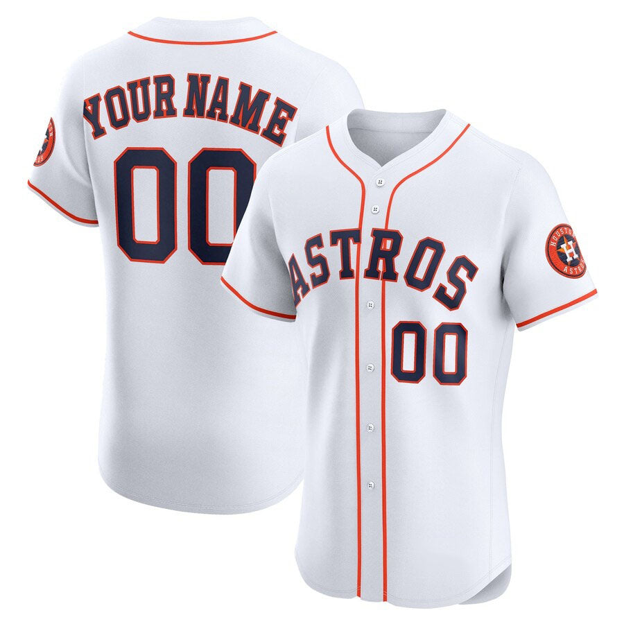 Custom Houston Astros Home Elite Jersey – White Stitched Baseball Jersey