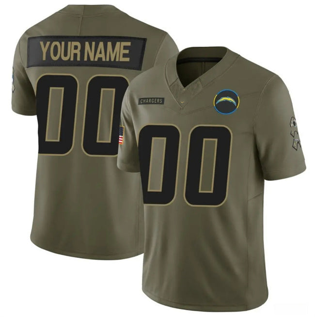 Custom LA.Chargers Active Player Olive 2025 F.U.S.E. Salute to Service Limited Stitched Football Jersey