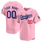 Custom Los Angeles Dodgers Active Player Pink 2025 Tokyo Series Limited Stitched Baseball Jersey