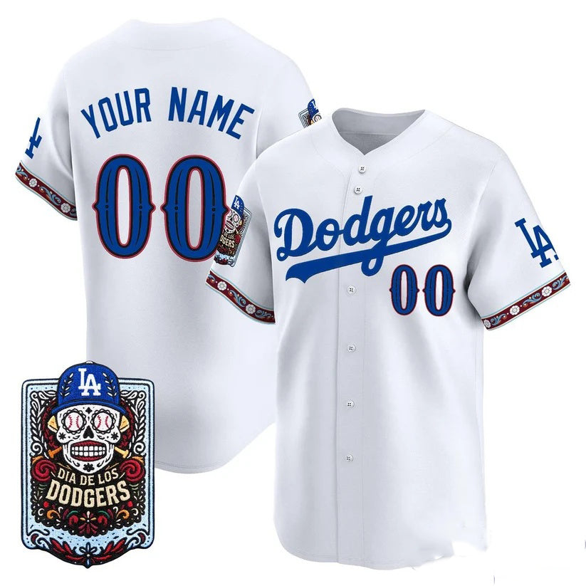 Custom Los Angeles Dodgers x Dia De Los Muertos White 2026 Baseball Jersey