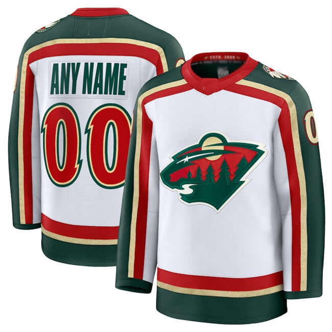 Custom M.Wild White 2025 25th Anniversary  Stitched American Hockey Jerseys
