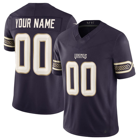 Custom MN.Vikings Active Player Purple 2026 F.U.S.E. “Rivalries” Vapor Untouchable Limited Football Stitched Jersey