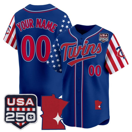 Custom Minnesota Twins America 250 Edition Vapor Premier Limited Royal Stitched Baseball Jersey