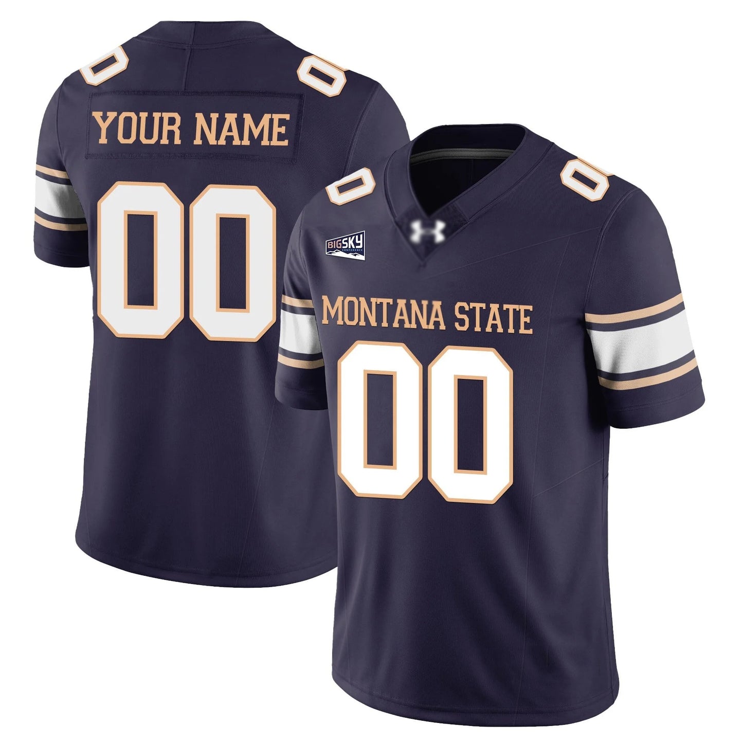 Custom M.State Bobcats 2025 Navy Football Stitched American College Jerseys