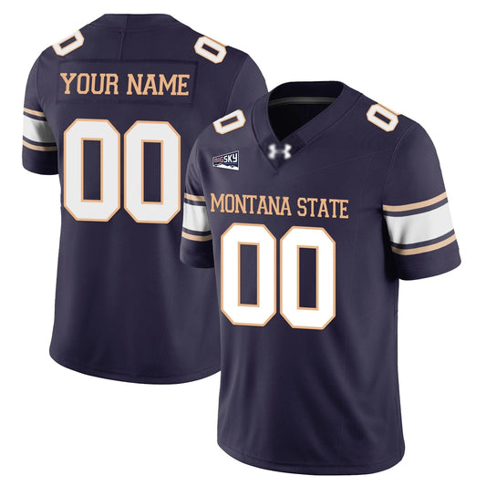 Custom M.State Bobcats 2025 Navy Football Stitched American College Jerseys
