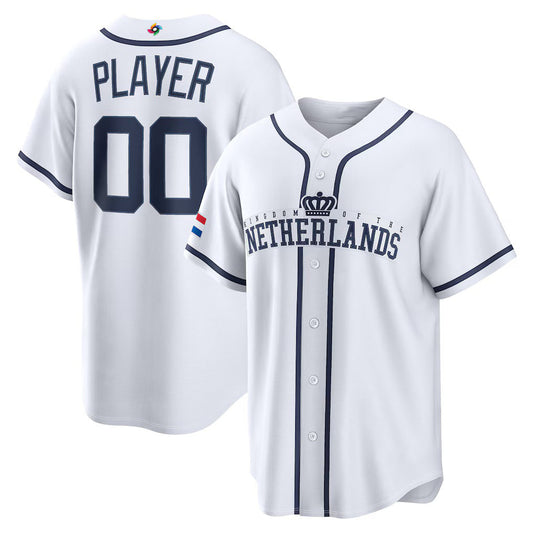 Custom Netherlands Baseball 2026 World Baseball Classic Home Pick-A-Player Jersey - White Baseball Jersey Puhics