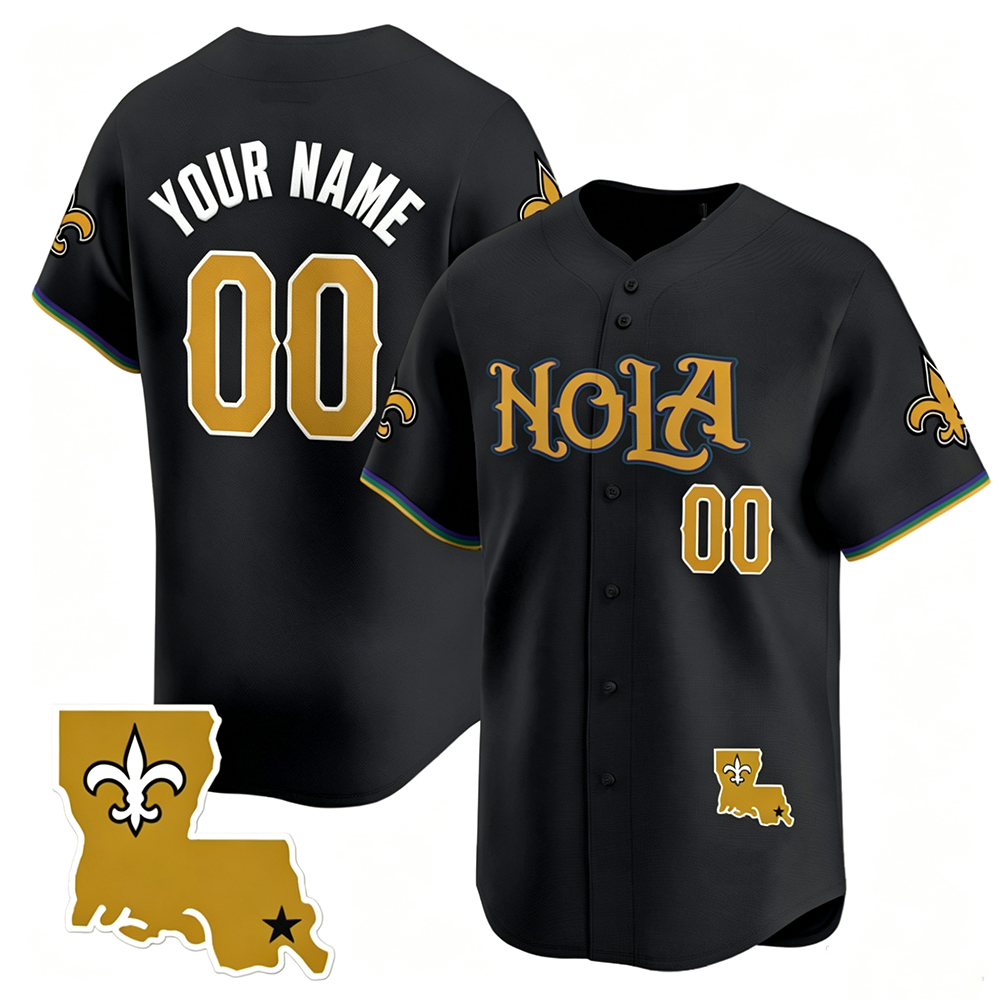 Custom New Orleans Saints Black Vapor Premier Limited Stitched Baseball Jersey