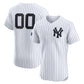 Custom New York Yankees Home Elite Sponsor Patch Jersey – White Stitched Baseball Jersey