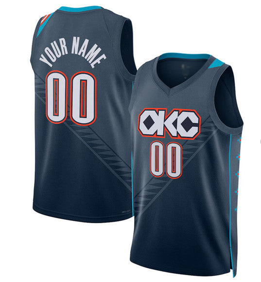 Custom OC.Thunder Active Player Navy 2025-26 City Edition Swingman Stitched Basketball Jersey