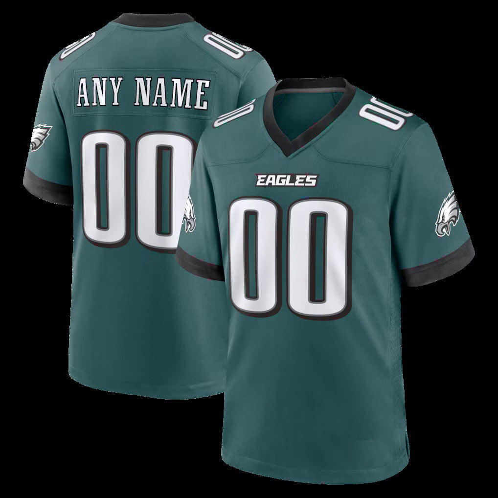 Custom P.Eagles Midnight Green Team Game Stitched Football American Jersey